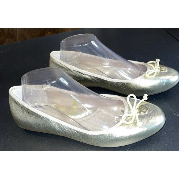 Skechers Gold Ballet‎ Flats Shoes Leather Slip Ons Women's Size 8.5 Memory Foam - Picture 1 of 7